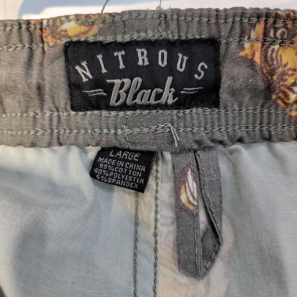 Nitrous‎ Black Shorts Men Large Tiger Black Board Surf Ocean Lake Shorts Casual - Picture 7 of 8